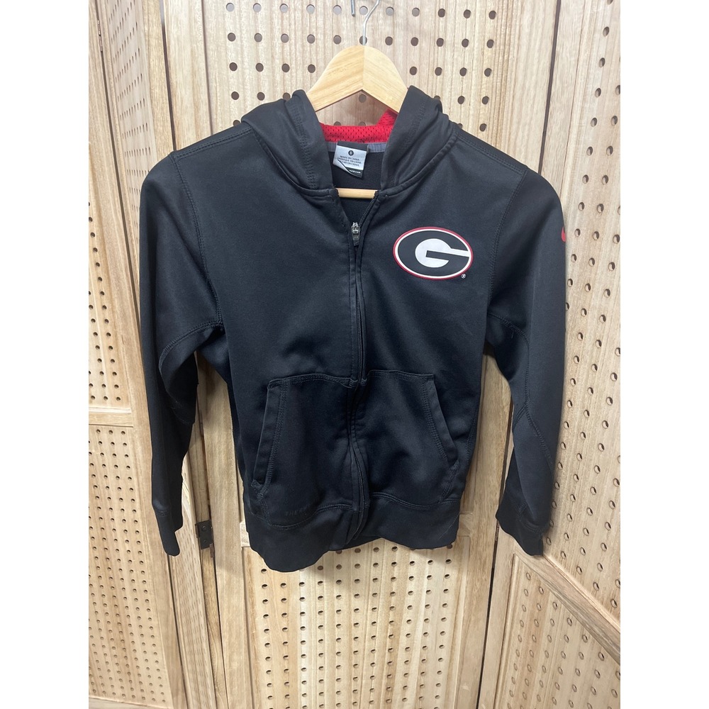 Nike Georgia Bulldogs Therma-FIT Full Zip Hoodie Black Red Mens Small